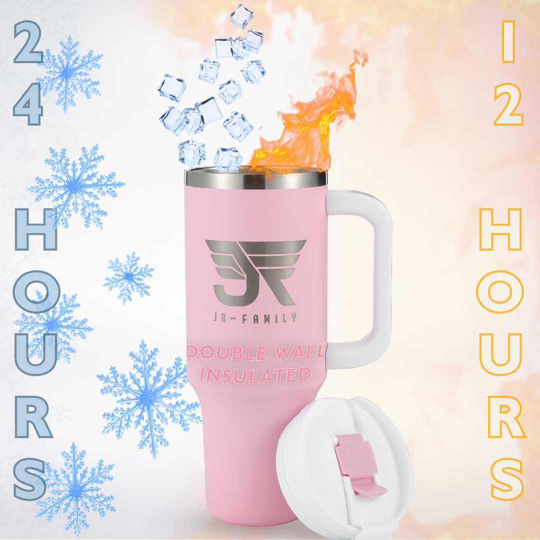 40oz Baby Pink Insulated Tumbler with Lid & Accessories