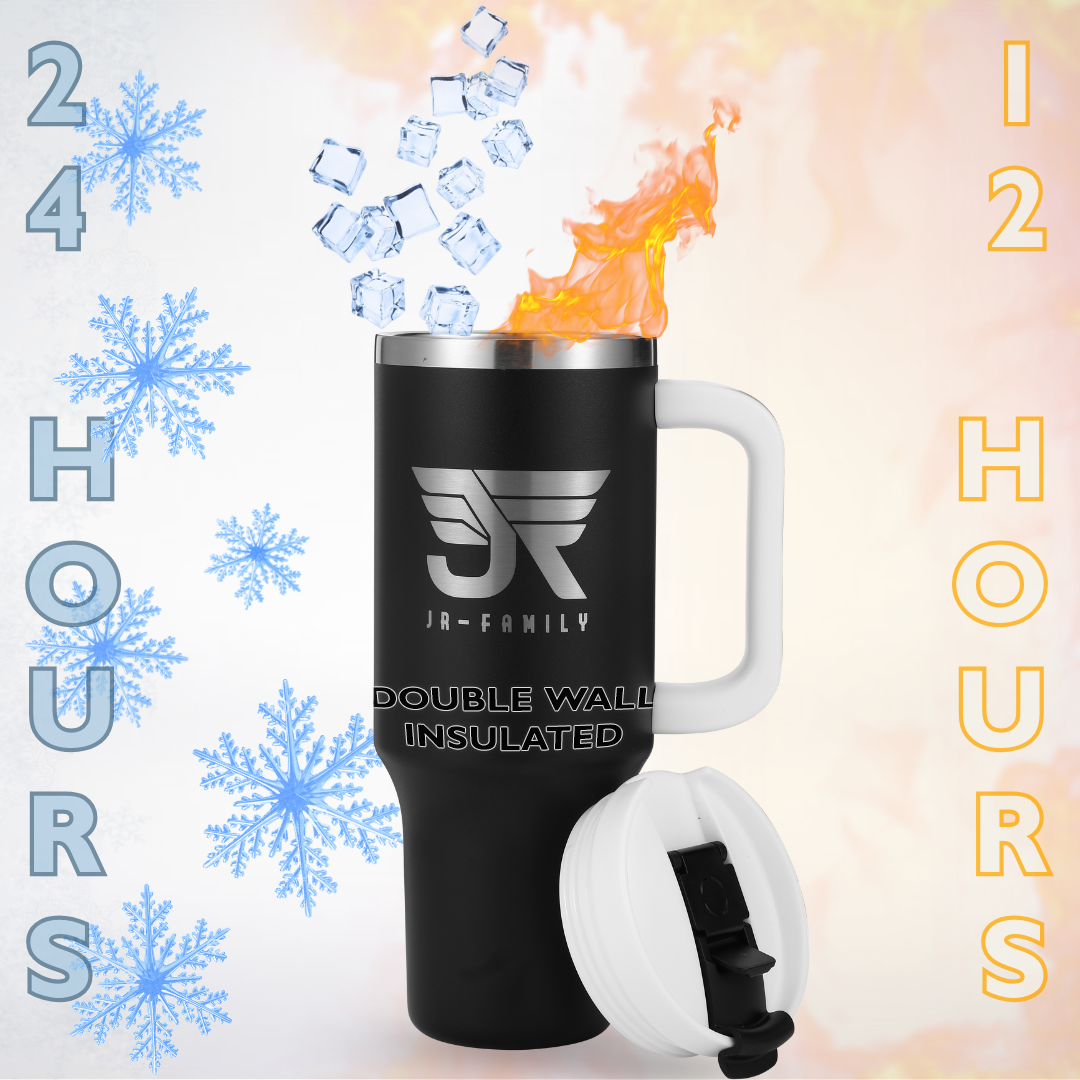 40oz Stainless Steel Tumbler with Lid - Luxury Black