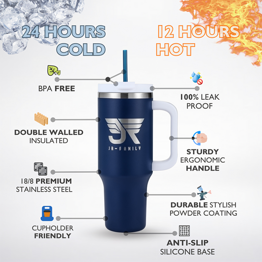 40oz Navy Blue Insulated Tumbler - Spill Proof & Durable
